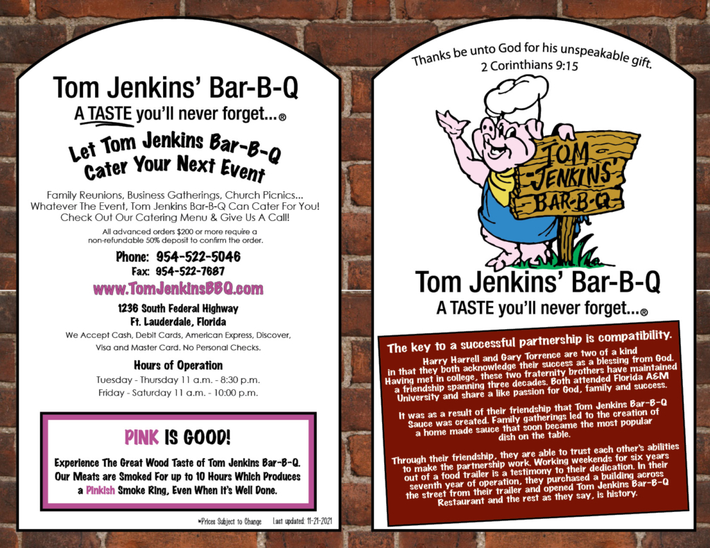 Tom Jenkins' Menu Tom Jenkins Takeout July 2022 1024x791 - Tom Jenkins' Menu